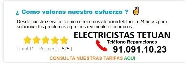 electricistas tetuan precios